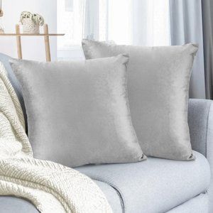 Pillow Covers 100% Microfiber Hypoallergenic (Set of 2), 16x16, Silver, NEW
